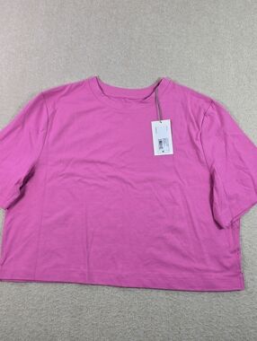 A New Day Pink Cropped T Shirt Women’s Medium Short Sleeve Casual Top